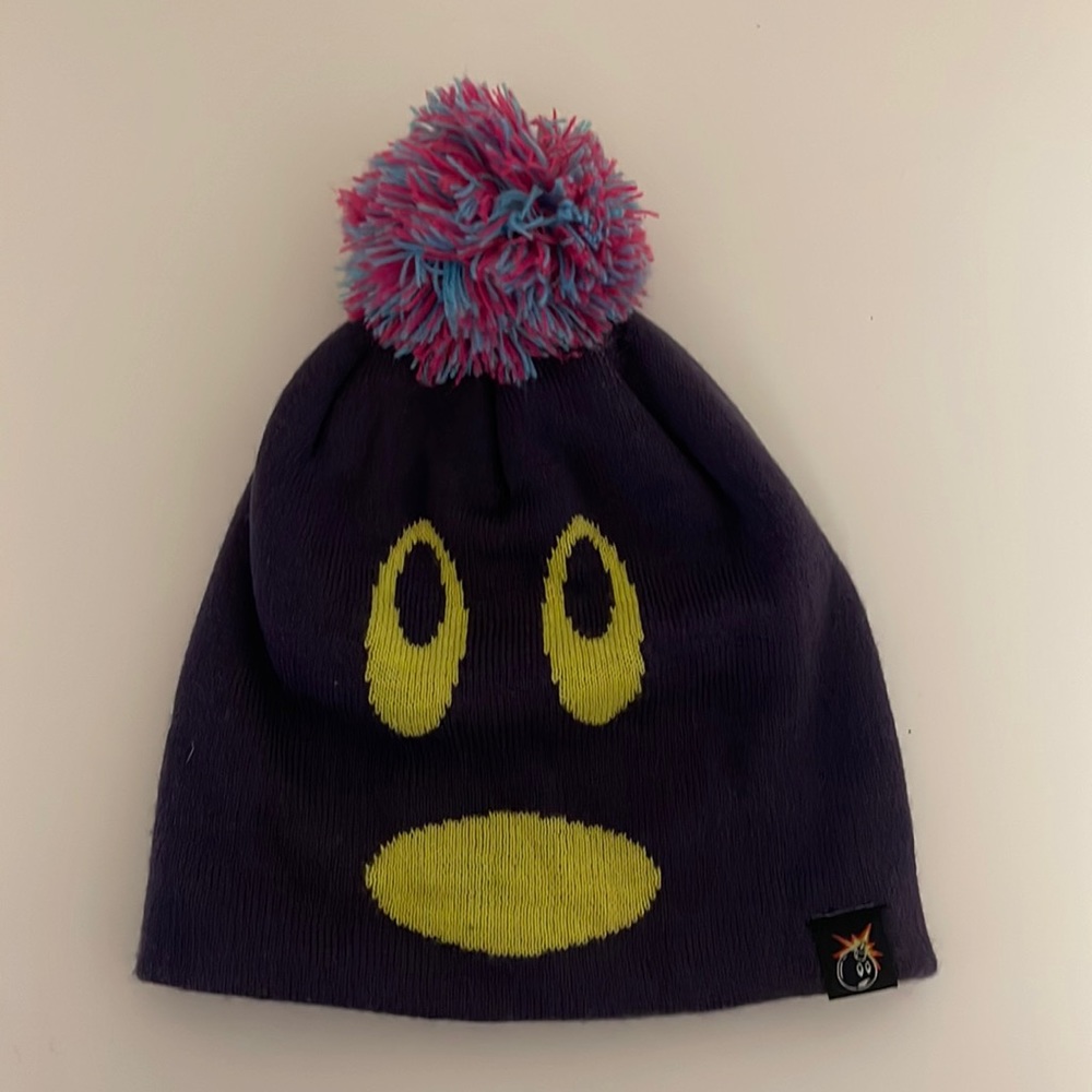 The Hundreds Purple Beanie with PomPom